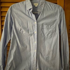 J. Crew Blue Button Down Shirt with Classic Collar and Long Sleeves
